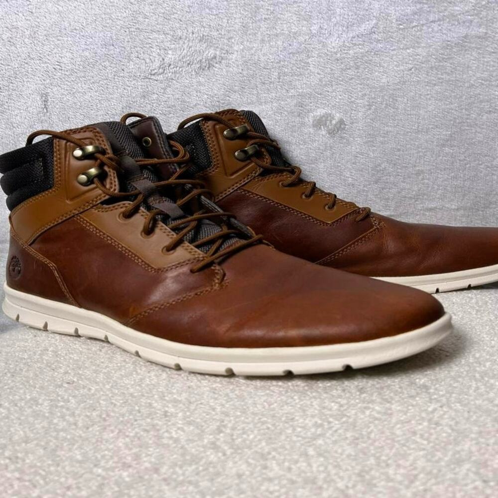 Timberland Hoverlite Brown Leather Boots Men's 10.5 Chukka Graydon Lightly Worn